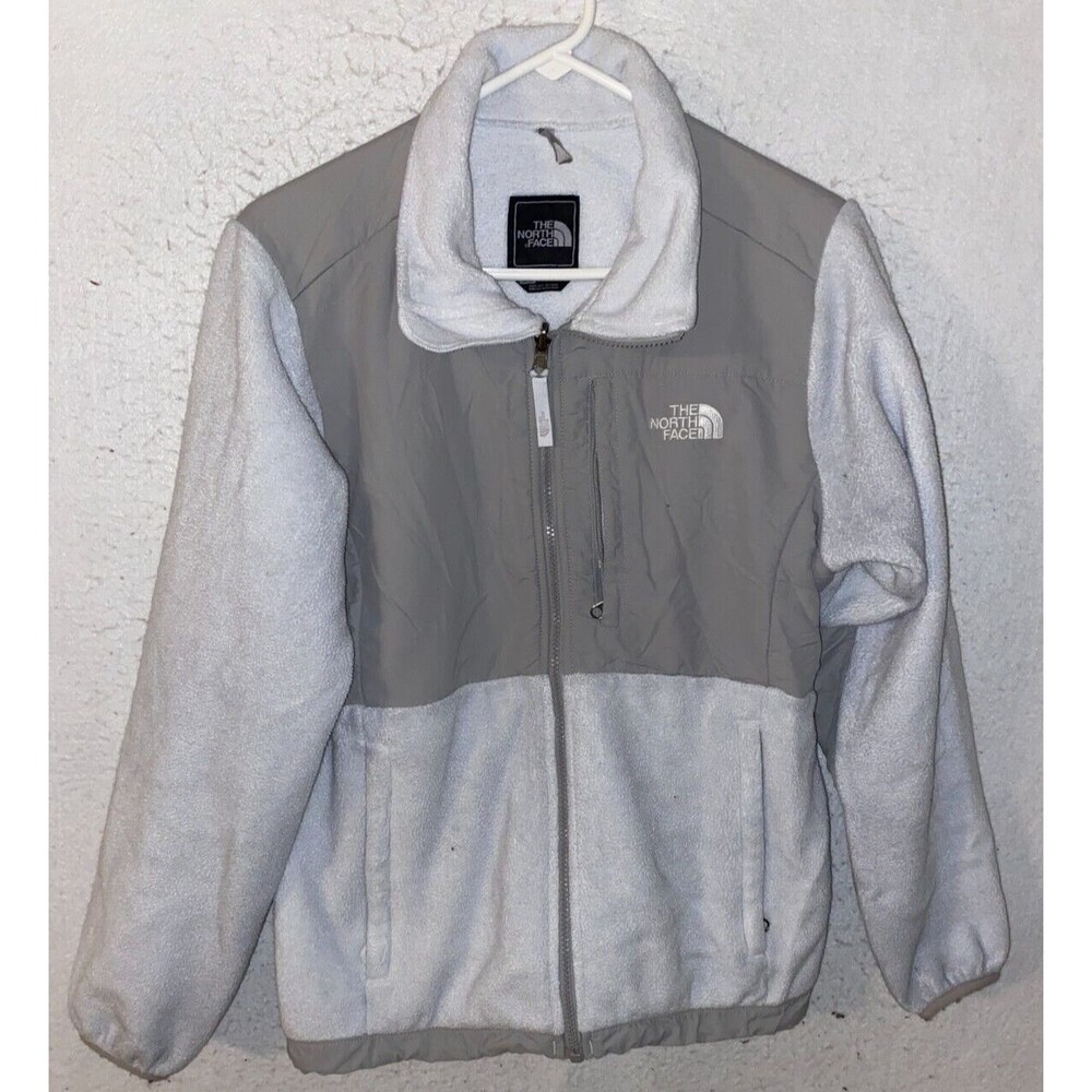 North Face Denali Full Zip Fleece Jacket Sweater Sweatshirt Women's M light Gray